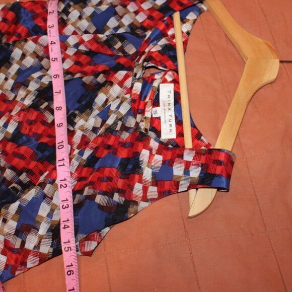 Trina Turk Multicolor Geometric Silk Sleeveless top Women's Size S - Picture 11 of 12